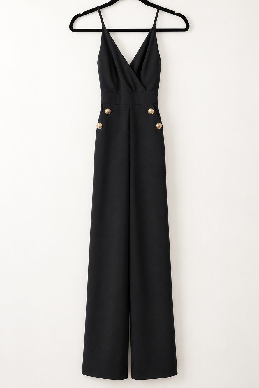 Fashion Nova Navy Lace-Up Wide Leg Jumpsuit – Size XS